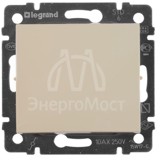Механизм переключателя проходного на 2 направления 1-кл. СП Valena 10А IP31 250В сл. кость Leg 774306