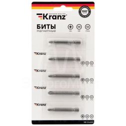 Бита PZ2x50мм для шуруповерта сталь S2 (уп.5шт) (лента) Kranz KR-12-6322