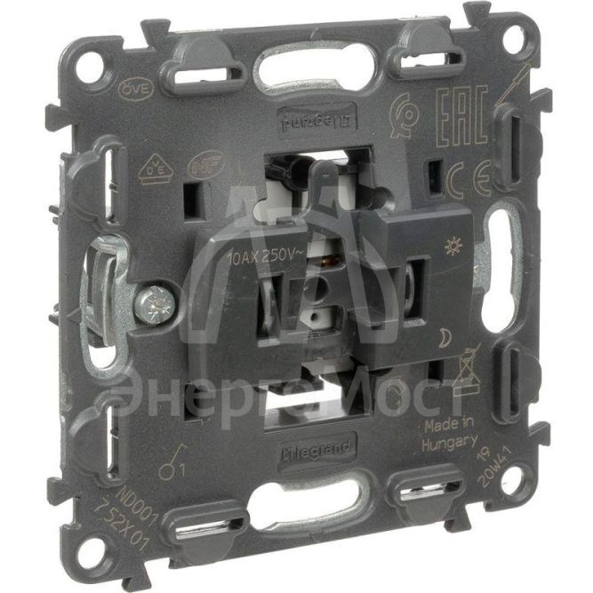 Механизм выключателя 1-кл. СП Valena In&amp;#039;matic 10А IP20 250В 10AX безвинт. зажимы сер. Leg 752001