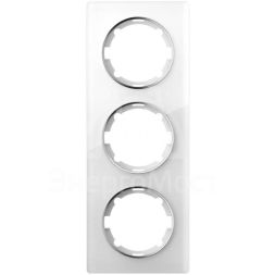 Рамка 3-м Garda вертикал. стеклянная бел. 2E52311300 OneKeyElectro 2234945