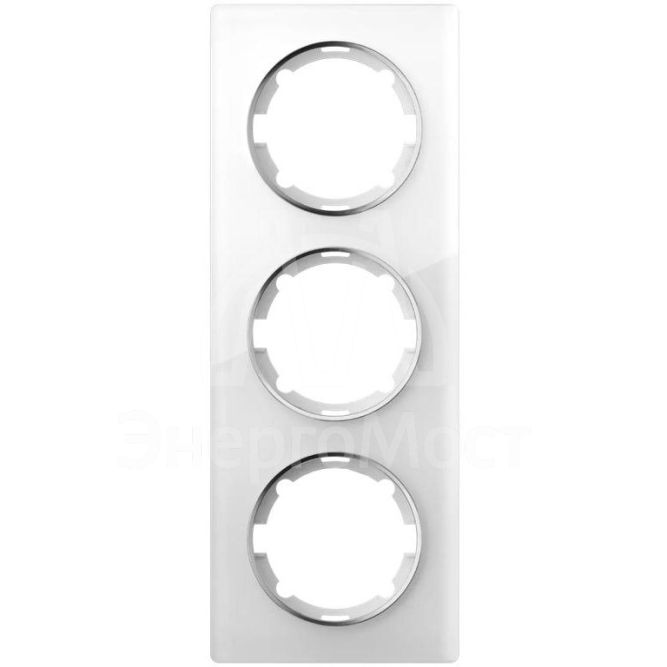 Рамка 3-м Garda вертикал. стеклянная бел. 2E52311300 OneKeyElectro 2234945