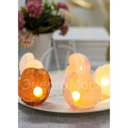 Гирлянда светодиодная &amp;quot;Цветы&amp;quot; красн. гамма 10LED ткань тепл. бел. 1.8+0.3м КОСМОС KOC_GIR-B109