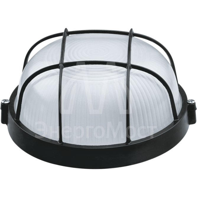 Светильник ЛОН 94 812 NBL-R2-60-E27/BL 1х60Вт E27 IP54 (аналог НПБ 1302 черн. круг с решеткой 60Вт) Navigator 94812