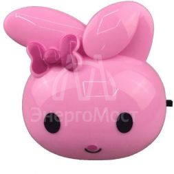 Светильник светодиодный NL-233 &amp;quot;Заяц&amp;quot; 220В ночник с выкл. розов. Camelion 13808