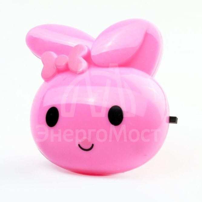 Светильник светодиодный NL-233 &amp;quot;Заяц&amp;quot; 220В ночник с выкл. розов. Camelion 13808