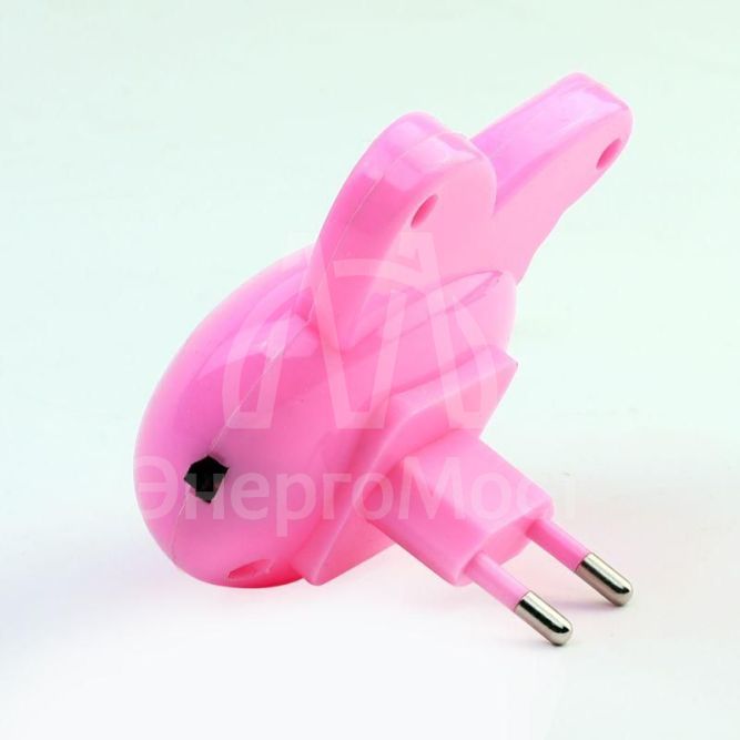 Светильник светодиодный NL-233 &amp;quot;Заяц&amp;quot; 220В ночник с выкл. розов. Camelion 13808
