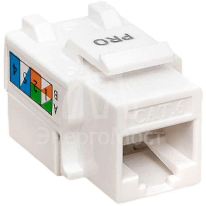 Модуль Keystone RJ45 кат.6 неэкранир. 110 IDC 90град. бел. TERACOM PRO EKF TRP-KSTN-90D-6UTP-WH