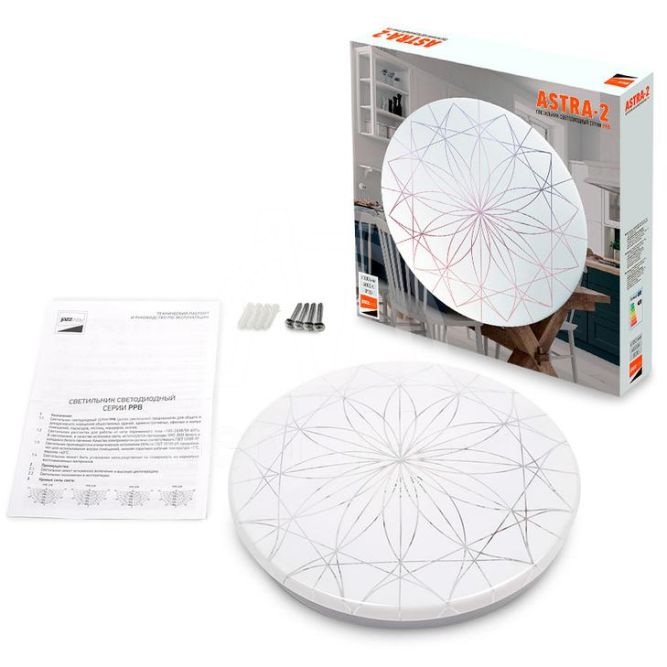 Светильник светодиодный бытовой настенно-потолочный PPB ASTRA-2  36Вт 4000К IP20 D380х65 Jazzway 5027046