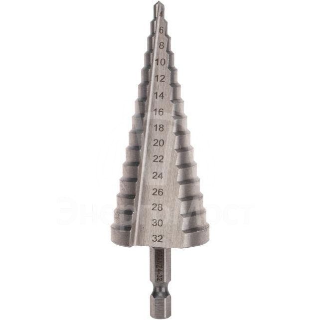 Сверло по металлу ступенчатое 4.0-32.0мм Kranz KR-12-6603