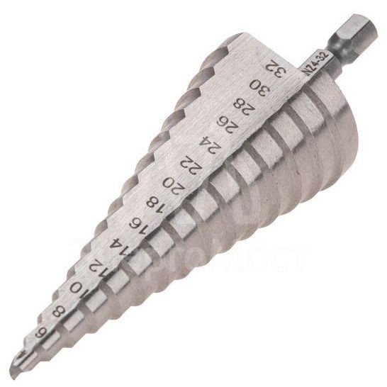 Сверло по металлу ступенчатое 4.0-32.0мм Kranz KR-12-6603