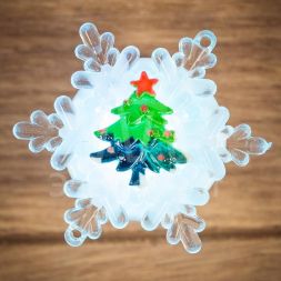 Фигура светодиодная &amp;quot;Елочка на снежинке&amp;quot; RGB на присоске 9.5х9.5см Neon-Night 501-037