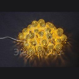 Гирлянда 14 041 NGF-D003-30WW-230-золотые шарики (металл) Navigator 14041