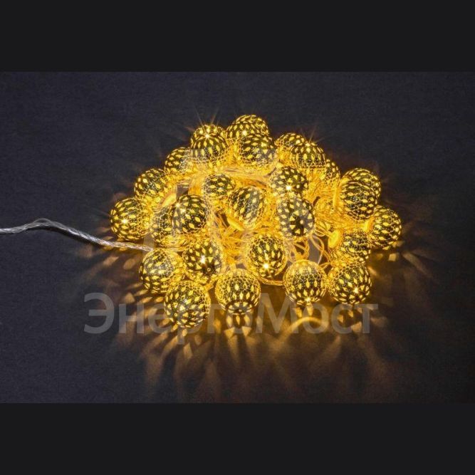 Гирлянда 14 041 NGF-D003-30WW-230-золотые шарики (металл) Navigator 14041