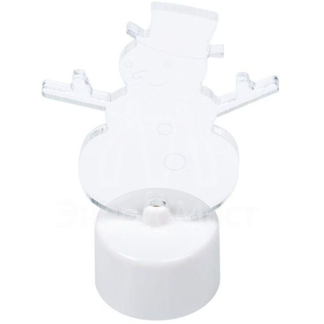 Фигура светодиодная &amp;quot;Снеговик в шляпе&amp;quot; на подставке (батарейки 3хAG13(LR44) в компл.) 10см 1LED IP20 4.5В RGB NEON-NIGHT 501-043