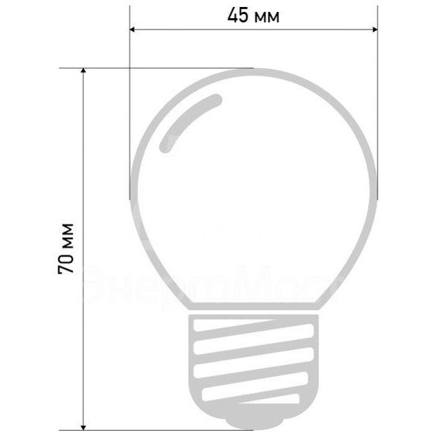 Лампа светодиодная 1Вт 5LED Шар d45 E27 бел. Neon-Night 405-115