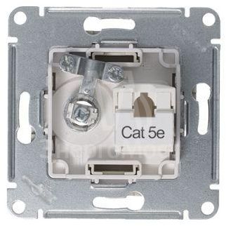 Розетка компьютерная + телевизионная 2-м AtlasDesign RJ45 кат.5E + TV механизм алюм. SchE ATN000389