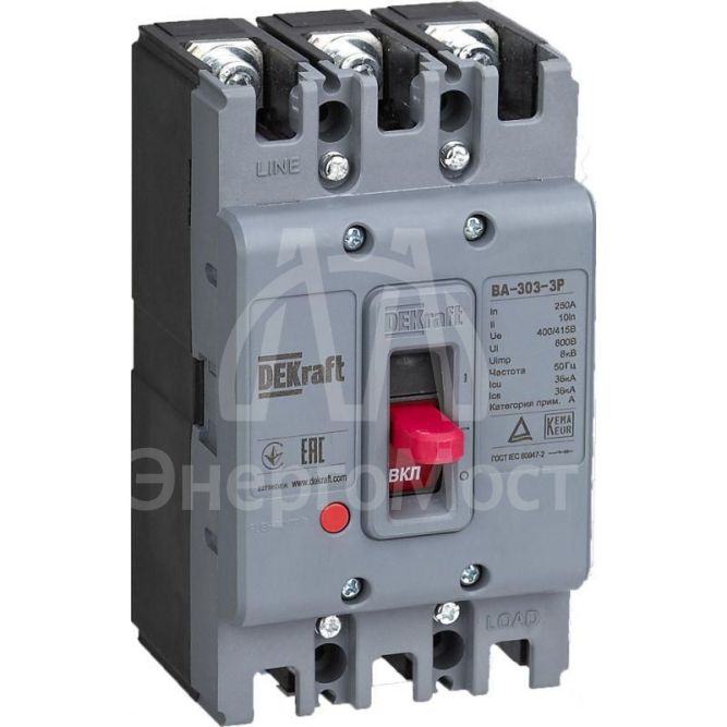 Выключатель автоматический 3п 100А 36кА ВА-303 DEKraft 22750DEK
