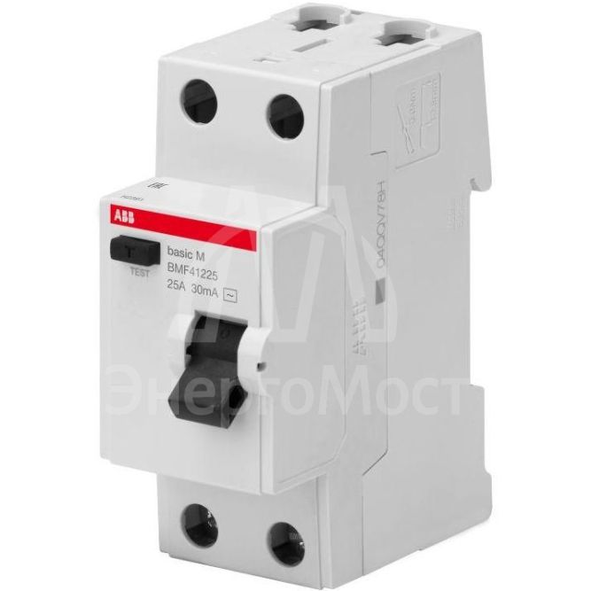 Выключатель диф. тока 2п 25А 30мА тип AC Basic M BMF41225 ABB 2CSF602041R1250