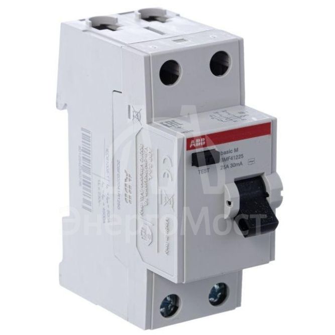 Выключатель диф. тока 2п 25А 30мА тип AC Basic M BMF41225 ABB 2CSF602041R1250