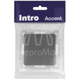 Переключатель 2-кл. СП Accent 6-107-07 10А IP20 250В AL/CU графит Intro Б0063568