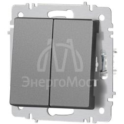 Переключатель 2-кл. СП Accent 6-107-07 10А IP20 250В AL/CU графит Intro Б0063568