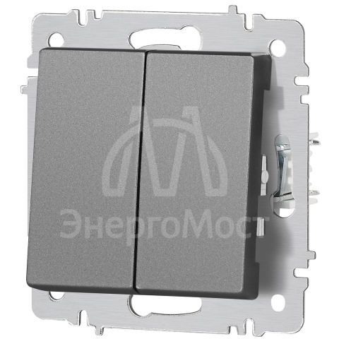 Переключатель 2-кл. СП Accent 6-107-07 10А IP20 250В AL/CU графит Intro Б0063568