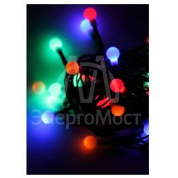 Гирлянда декоративная &amp;quot;Маленькие шарики cherry&amp;quot; 30LED 4.4м (2.9+1.5м) зел. провод IP20 мультиколор Космос KOC_GIR30LEDBALL_RGB