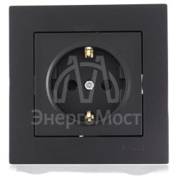 Розетка 1-м СП Vesna с заземл. защ. шторки ПБТ механизм черн. бархат LEZARD 742-4288-124B