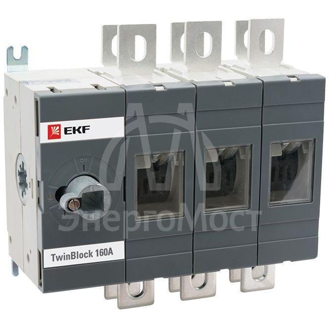 Рубильник 3п 250А реверсивный без рукоятки управления TwinBlock EKF tb-s-250-3p-rev
