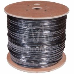 Кабель витая пара F/UTP 4х2х24AWG кат.5E solid CU PE Outdoor трос черн. (м) Rexant 01-0144