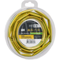 Трубка термоусадочная ТТУ нг-LS 4/2 желт./зел. (уп.2м) IEK UDR12-004-002-002-K52-T