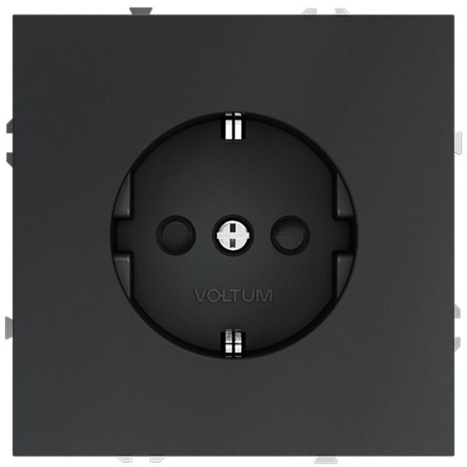 Розетка 1-м СП S70 16А с заземл. защ. шторки механизм графит Voltum VLS040207