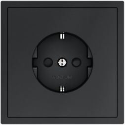 Розетка 1-м СП S70 16А с заземл. защ. шторки механизм графит Voltum VLS040207
