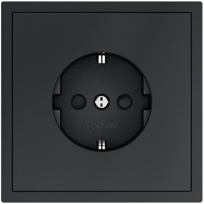 Розетка 1-м СП S70 16А с заземл. защ. шторки механизм графит Voltum VLS040207