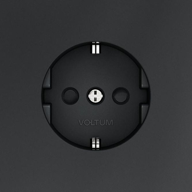 Розетка 1-м СП S70 16А с заземл. защ. шторки механизм графит Voltum VLS040207