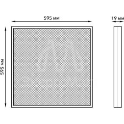 Светильник светодиодный 595х595х19 36Вт 4000К 2900лм IP20 офисный призм. + кабель Gauss 842123227