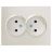 Розетка 2-м СП VESNA без заземл. ПБТ жемчуж./бел. перламутр LEZARD 742-3000-128B