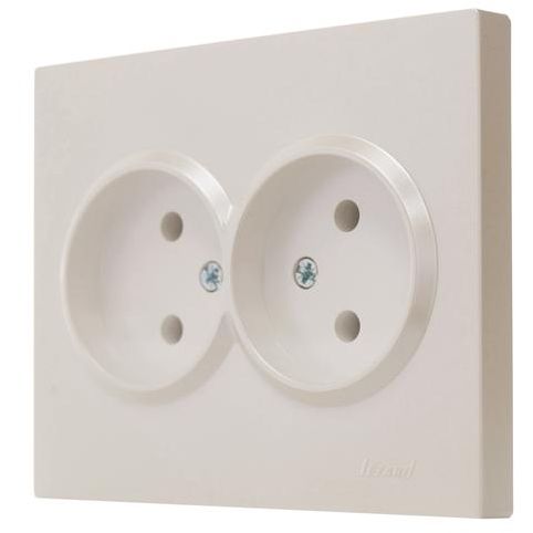 Розетка 2-м СП VESNA без заземл. ПБТ жемчуж./бел. перламутр LEZARD 742-3000-128B