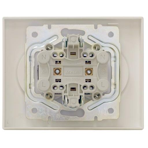 Розетка 2-м СП VESNA без заземл. ПБТ жемчуж./бел. перламутр LEZARD 742-3000-128B