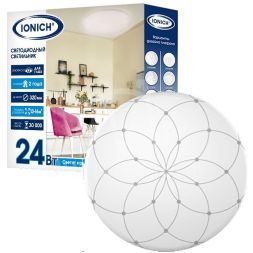 Светильник светодиодный 2219 24Вт 4000К IP20 1680лм d320х60мм бытовой настенно-потолочный IONICH 1698