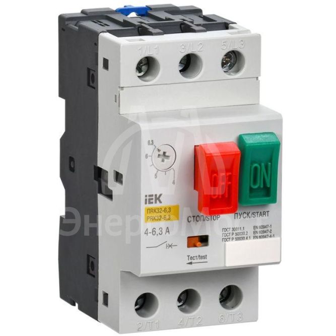 Пускатель ПРК32-6.3 In6.3А Ir4-6.3А Ue 660В IEK DMS11-D63