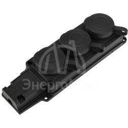 Колодка удлинителя 3-м 16А IP44 230В 2P+PE влагозащ. каучук PROCONNECT 111-113-4