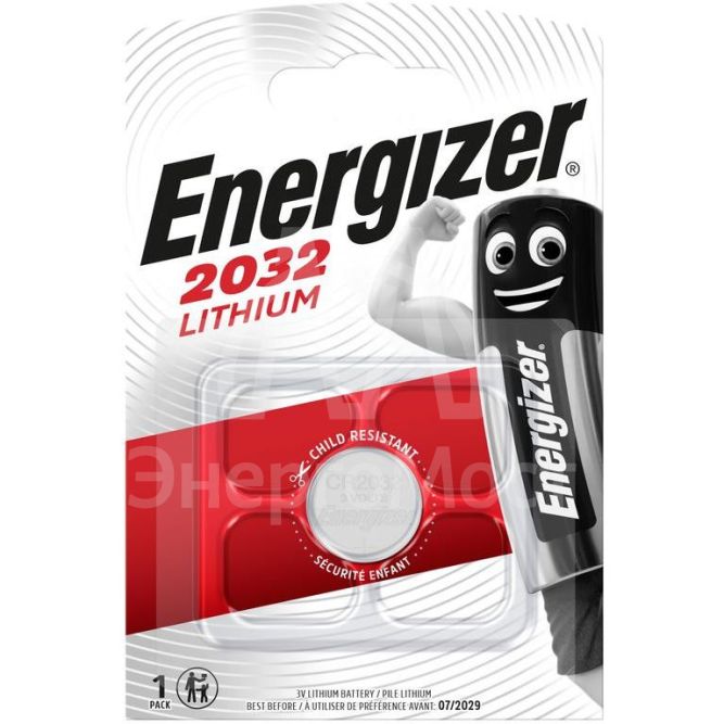 Элемент питания литиевый Lithium CR2032 BL1 (1/10/140) (блист.1шт) Energizer E301021302