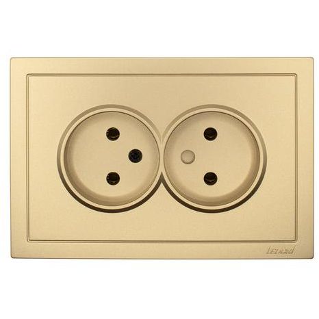 Розетка 2-мест. б/з СП ZIMA IP20 16А ПБТ безвинт. зажим зол. LEZARD 704-3600-128BQC