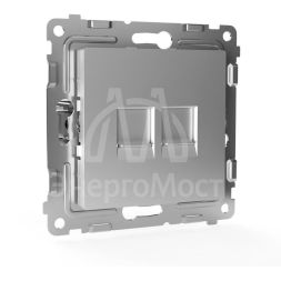 Розетка компьютерная 2-м СП Pixel RJ45 кат.5E механизм алюм. TOKOV ELECTRIC TKE-PX-RC2-C03