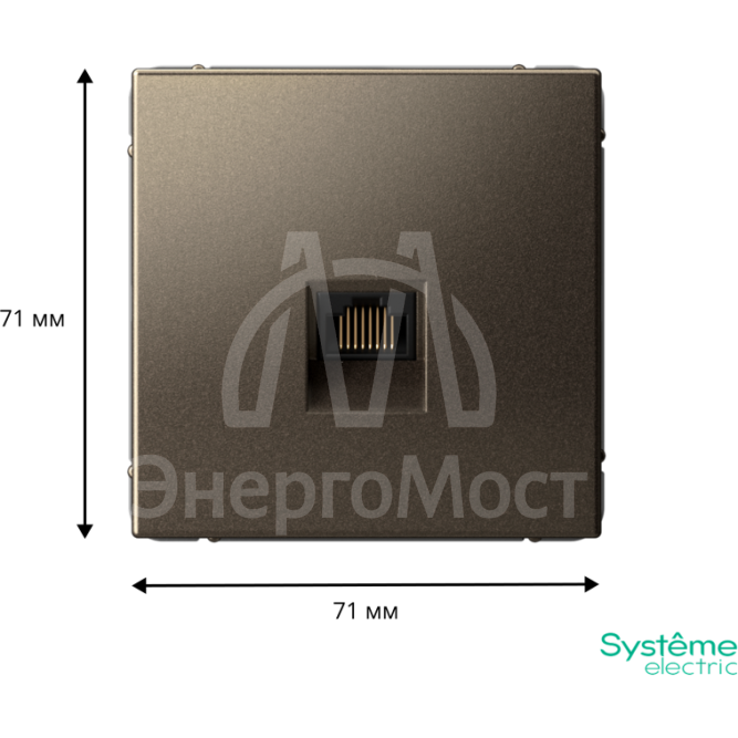 Розетка компьютерная ArtGallery RJ45 кат.5E механизм мокко SE GAL000683
