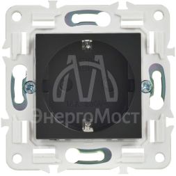 Розетка SKANDY 16А с заземл. защ. штроки SK-R04Bl черн. IEK SK-R14-16-K02