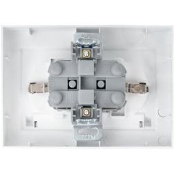 Розетка 2-м СП Минск 16А IP44 с заземл. защ. шторки с крышкой бел. EKF ERR16-129-200-44