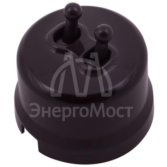 Выключатель 2-кл. (тумблерный) пластик корич. Bironi B1-232-22