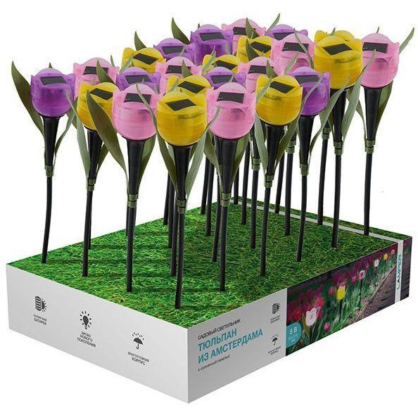 Светильник светодиодный Тюльпан из Амстердама садовый с солнечн. панелью и аккумулятором Lamper 602-274